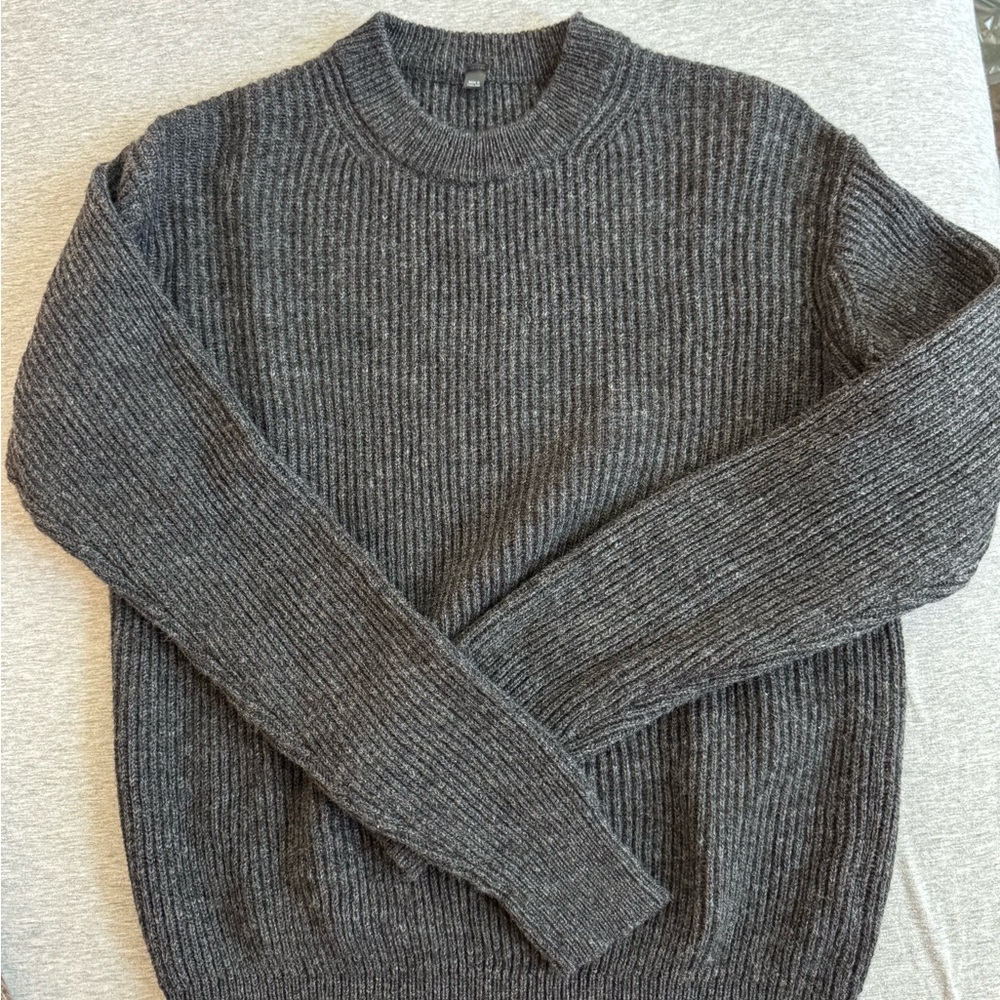 Muji Gray Ribbed Sweater Size 4